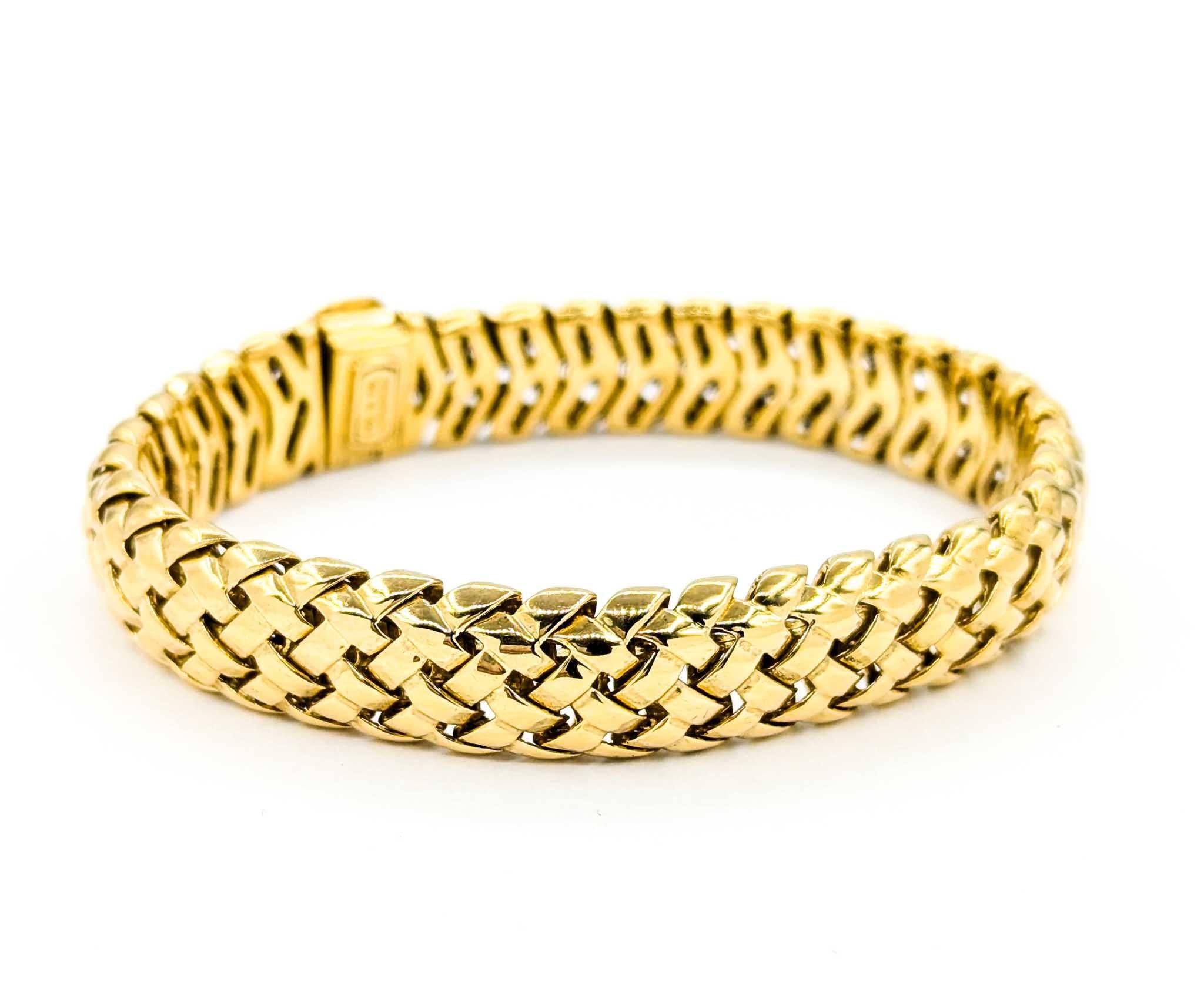Tiffany & Co. Vannerie Gewebtes Armband aus 18 Karat Gelbgold 5