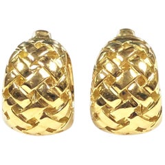 Tiffany & Co. Vannerie Yellow Gold Earrings