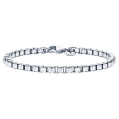 Tiffany & Co. Venetian Box Link Bracelet Sterling Silver 7.5 Inch MSRP $500