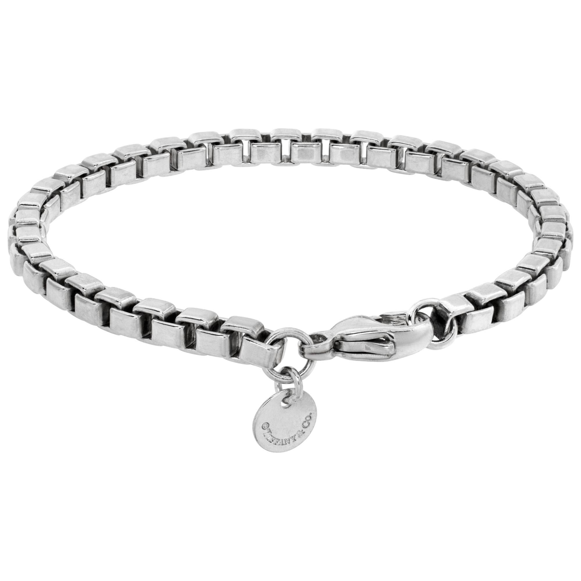 Tiffany & Co. Venetian Chain Link sterling silver bracelet. Length 6.5 inches. Width 3.7 mm.