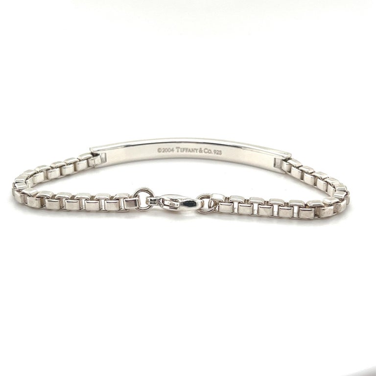 Tiffany and Co. Venetian Link I.D. Mens Bracelet Sterling Silver