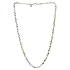 Tiffany & Co. Venetian Sterling Silver 4MM Box Link Chain Necklace 18 Inches