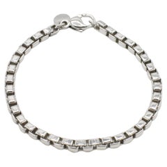 Tiffany & Co. Venetian Sterling Silver Box Chain Link Bracelet
