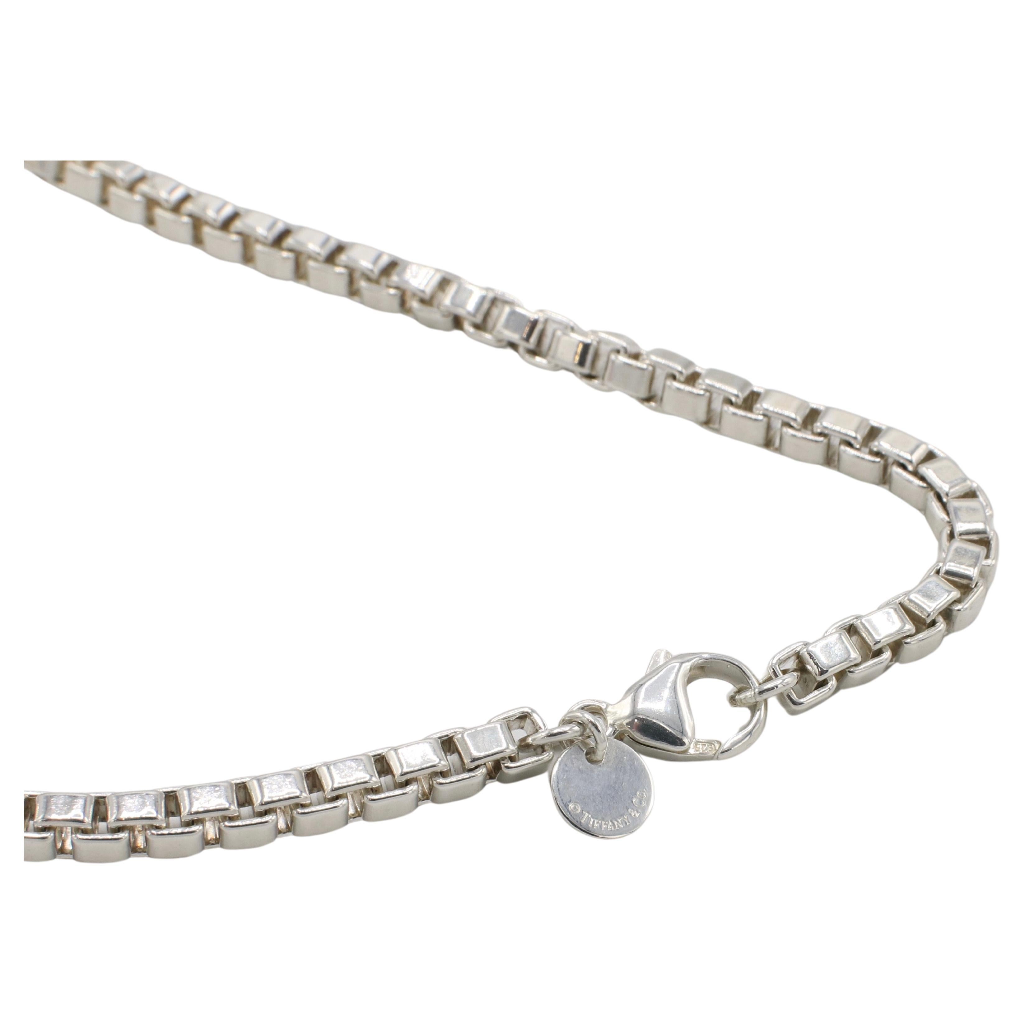 Tiffany & Co. Venetian Sterlingsilber Box Kette Gliederhalskette im Zustand „Hervorragend“ in  Baltimore, MD