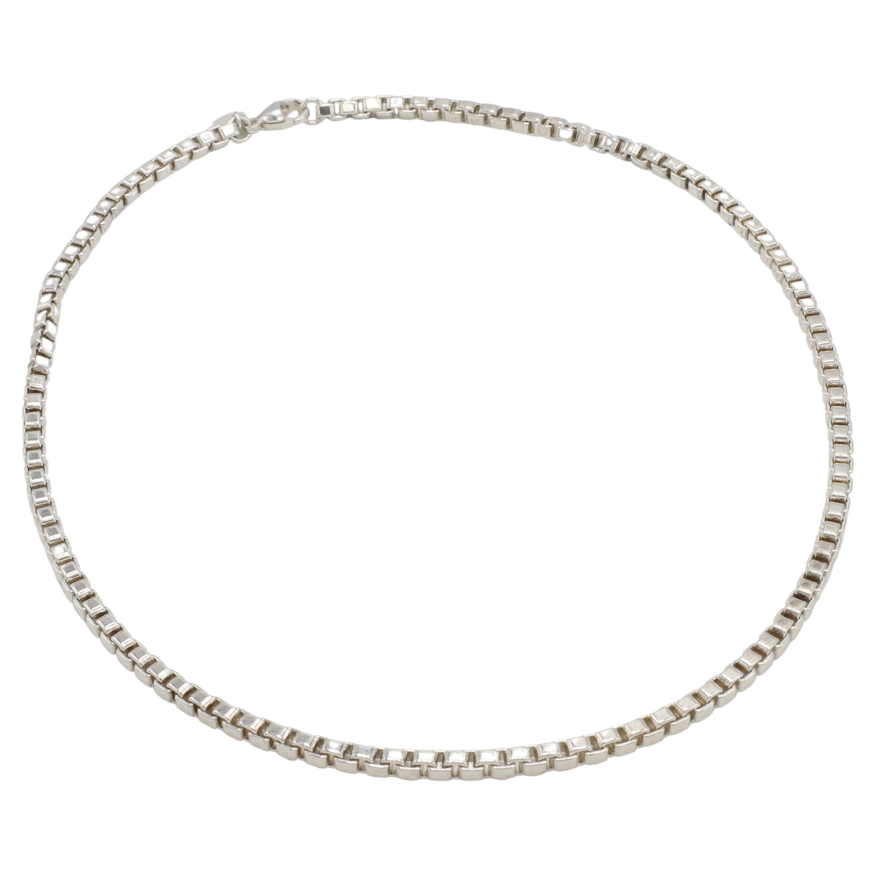 Tiffany & Co. Venetian Sterling Silver Box Chain Link Necklace 