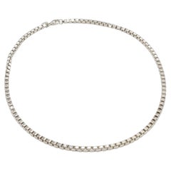 Tiffany & Co. Venetian Sterling Silver Box Chain Link Necklace 