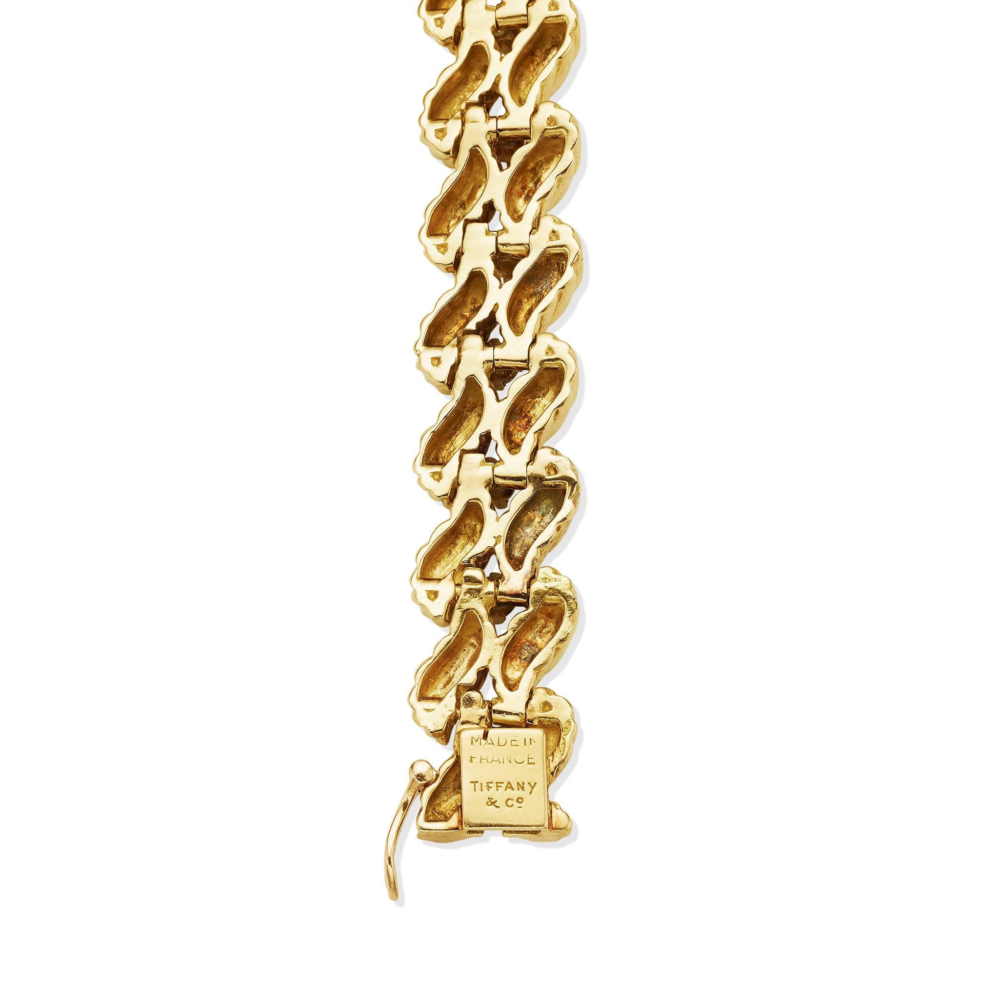 Tiffany & Co. Verger Frères 18K Gold and Diamond Bracelet In Excellent Condition For Sale In New York, NY