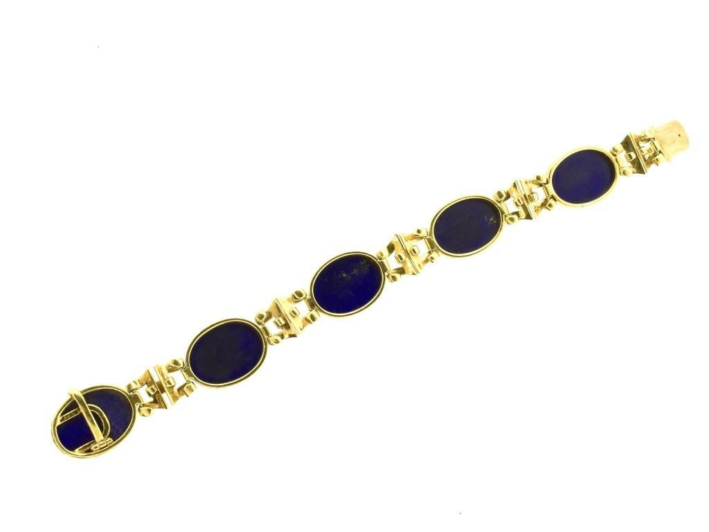 Tiffany & Co. Très beau Lapis naturel bleu vif Bracelet Vintage Retro c. 1950 en vente 1