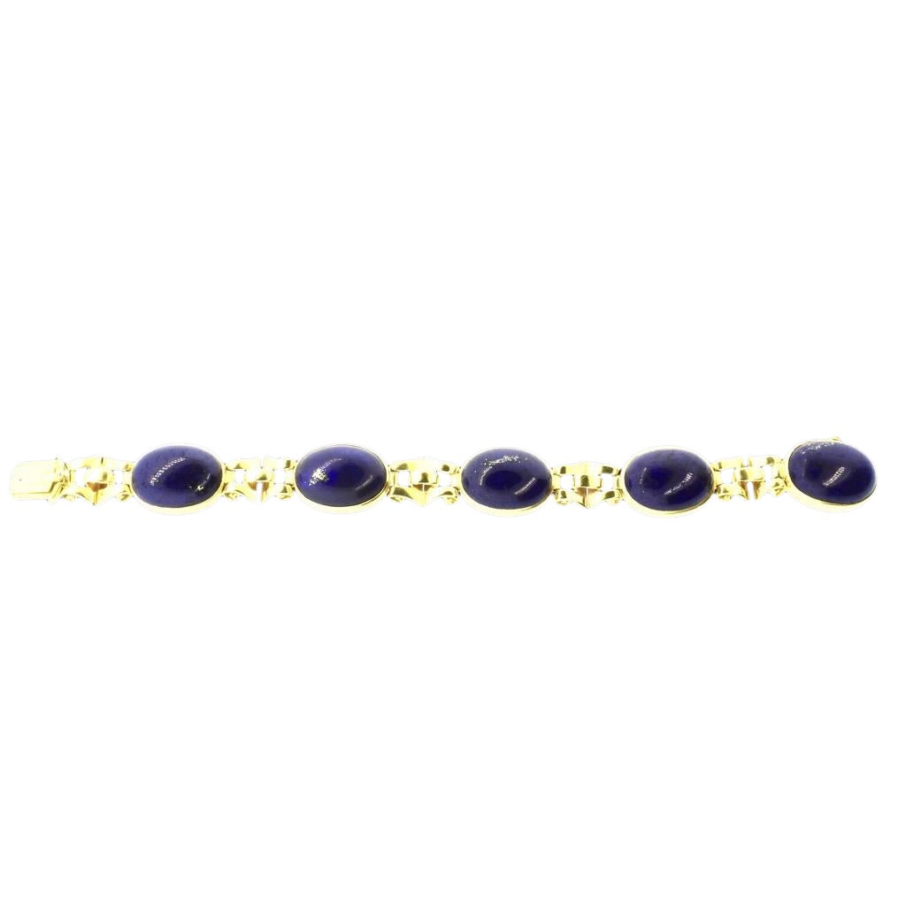 Tiffany
Co. Très beau Lapis naturel bleu vif Bracelet Vintage Retro c. 1950