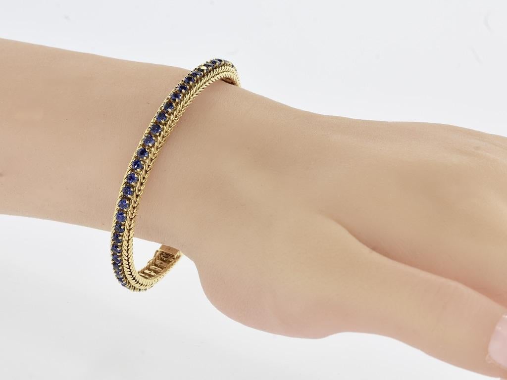 Tiffany & Co. Sehr feiner Saphir Vintage 18K GelbgoldArmband, um 1955 im Angebot 2