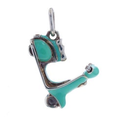 Tiffany & Co. Gefäß Vespa Scooter Charm - Sterlingsilber 925 Tiffany Blau Emaille Moped