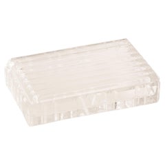 Tiffany & Co. VI Atlas Design Rectangular Glass Trinket Box
