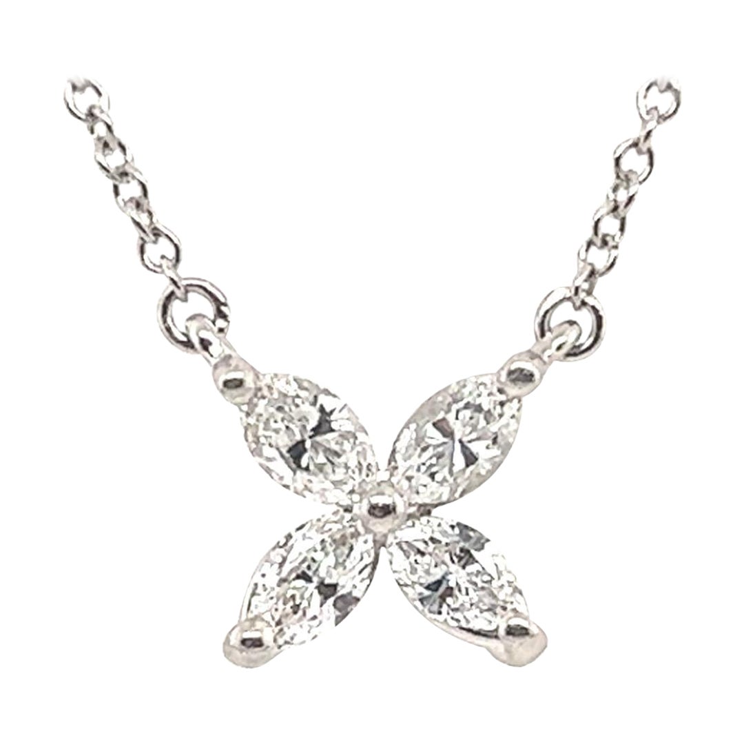 Tiffany & Co. Pendentif Victoria en platine et diamant marquise naturel de 0,46 carat