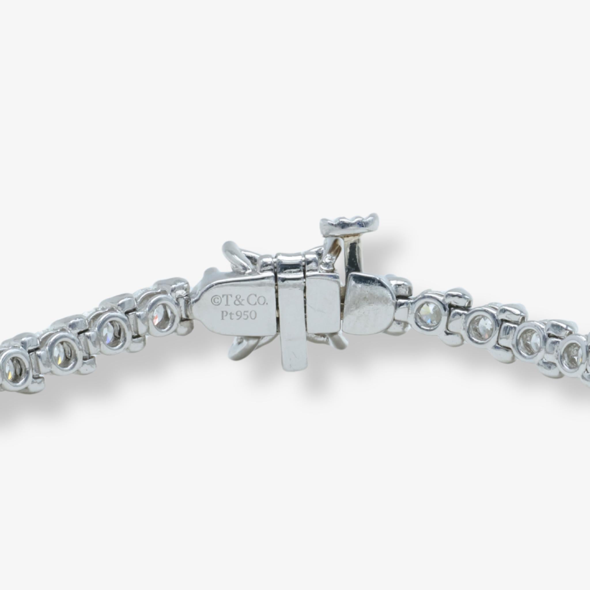 Tiffany & Co. Bracciale tennis Victoria con diamanti e linea di platino da 3,08 carati In condizioni ottime in vendita a Tampa, FL