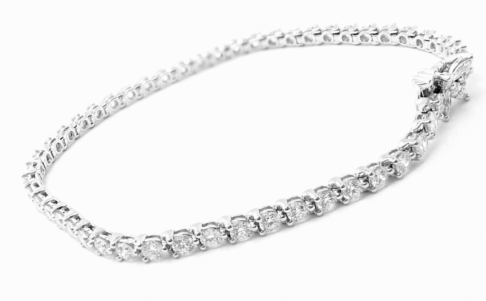 Brilliant Cut Tiffany & Co Victoria 3.08ct Diamond Platinum Line Tennis Bracelet