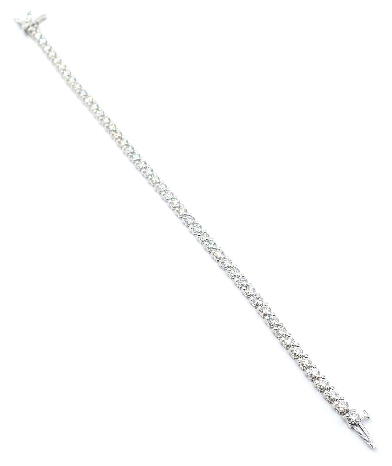 Tiffany & Co Victoria 4.49ct Diamond Platinum Line Tennis Bracelet 5