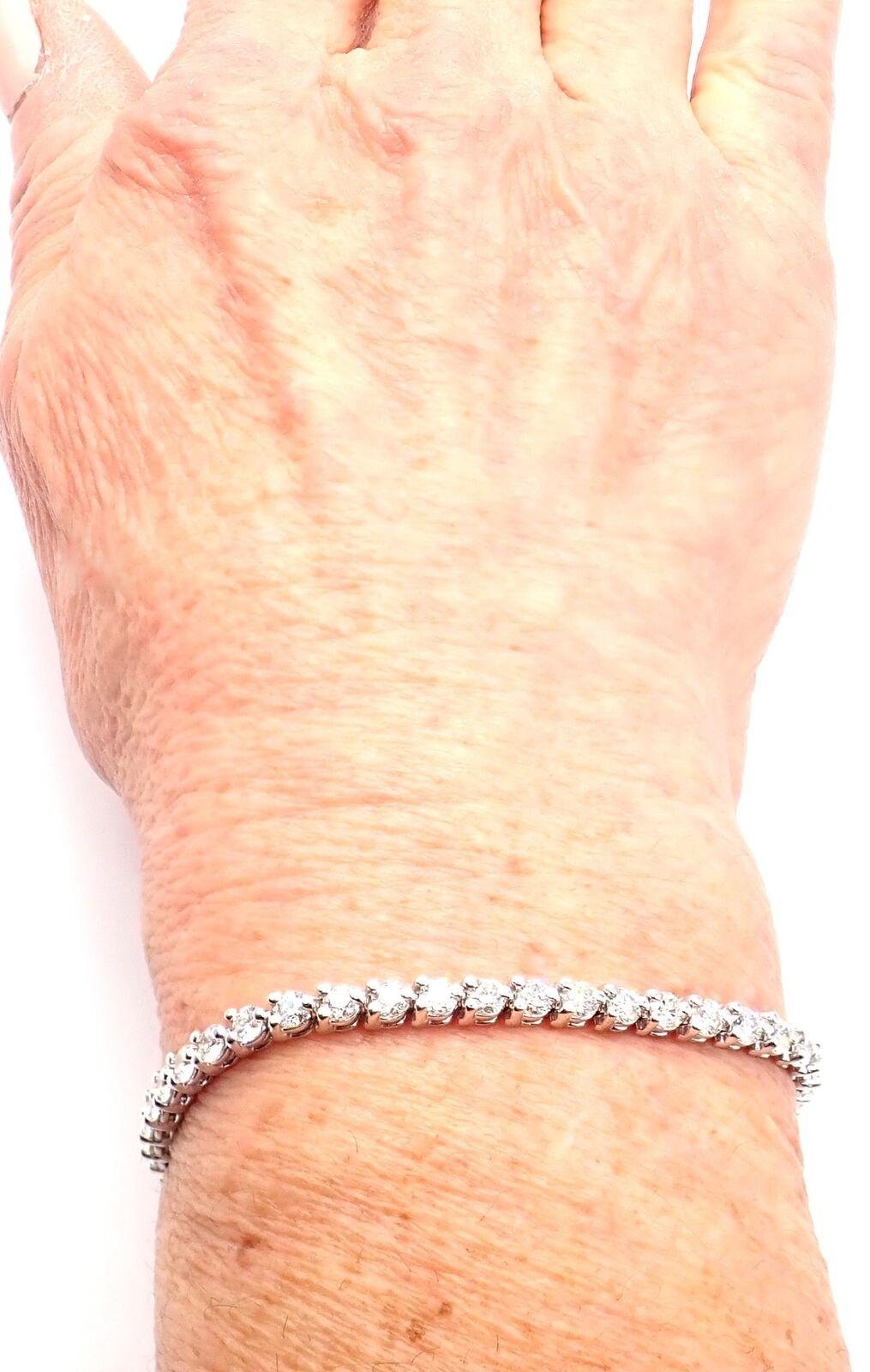 Tiffany & Co Victoria 4.49ct Diamond Platinum Line Tennis Bracelet 6