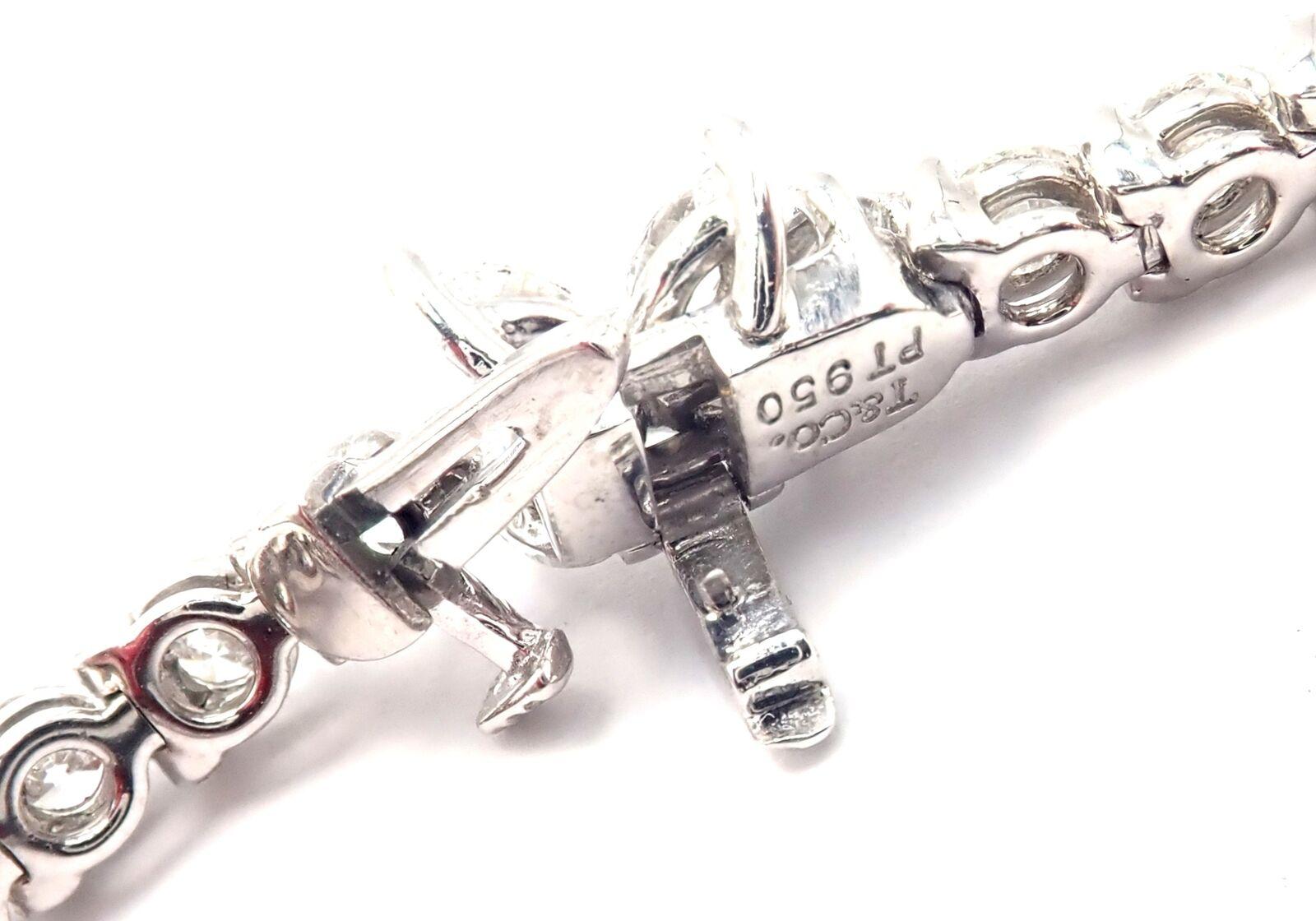 Tiffany & Co Victoria 4.49ct Diamond Platinum Line Tennis Bracelet In Excellent Condition In Holland, PA