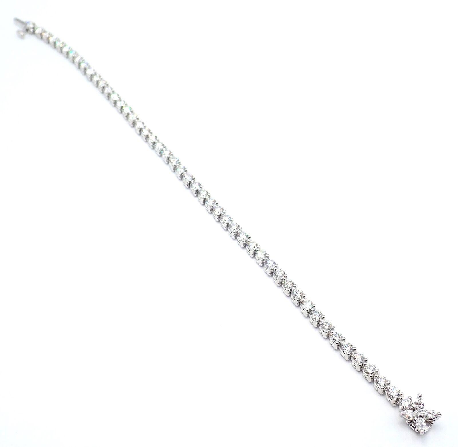 Brilliant Cut Tiffany & Co Victoria 4.49ct Diamond Platinum Line Tennis Bracelet