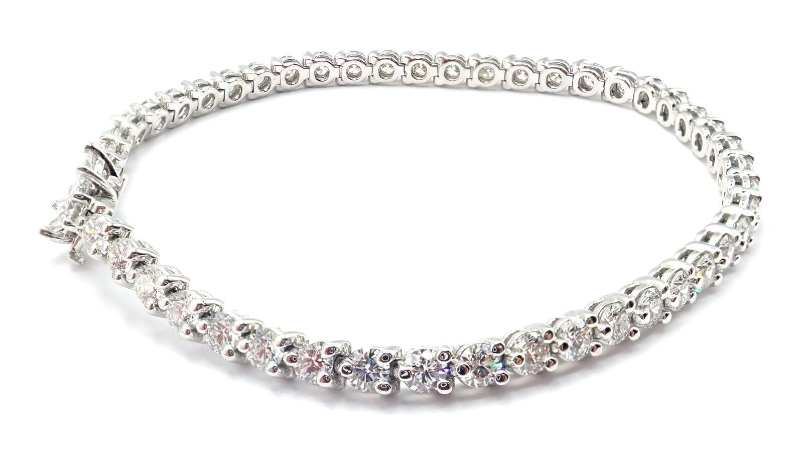 Tiffany & Co Victoria 4.49ct Diamond Platinum Line Tennis Bracelet 1