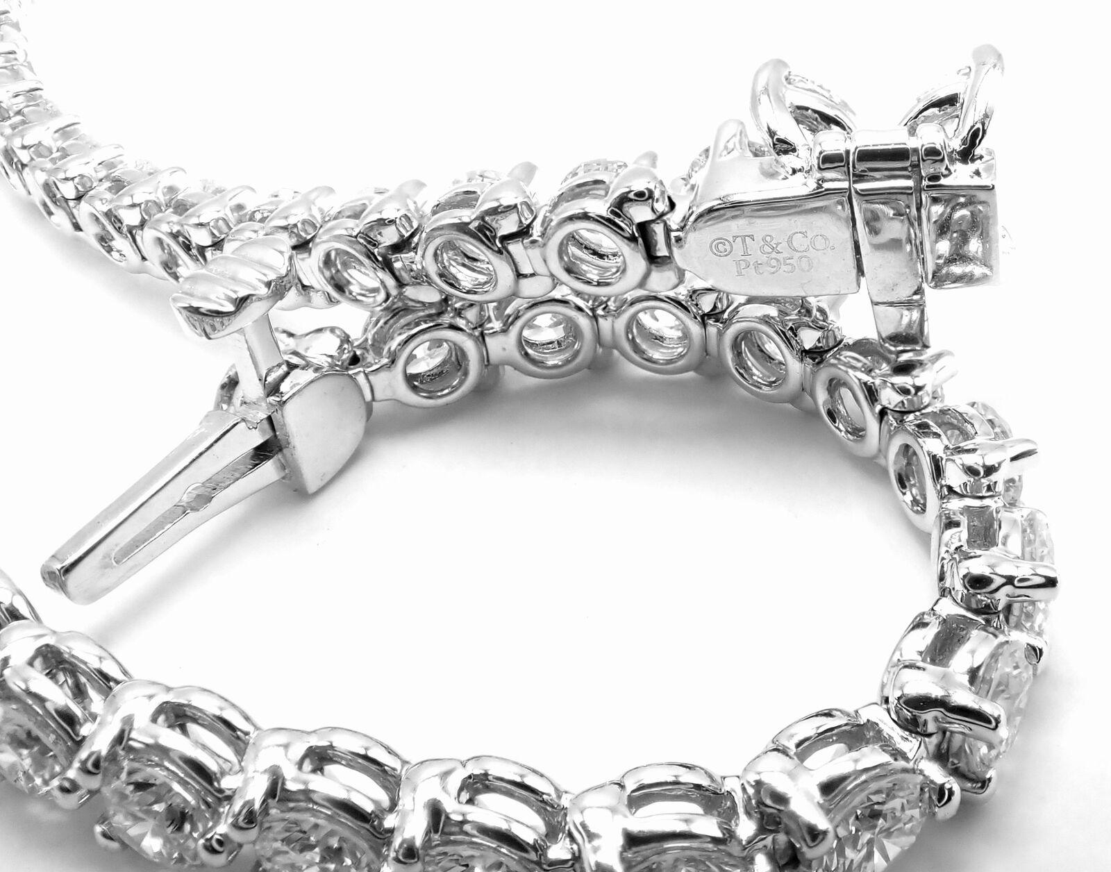 Tiffany & Co Victoria 4.49ct Diamond Platinum Line Tennis Bracelet In Excellent Condition In Holland, PA