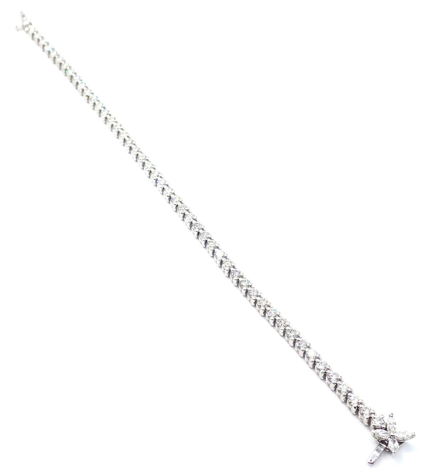 Tiffany & Co Victoria 4.49ct Diamond Platinum Line Tennis Bracelet 3