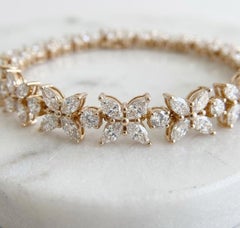 Tiffany & Co. Victoria 6.25 Carat Mixed Cluster Diamond Rose Gold Bracelet