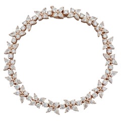 Tiffany & Co. Victoria 6.25 Carat Mixed Cluster Diamond Rose Gold Bracelet