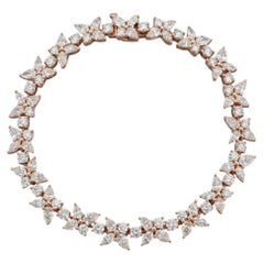 Tiffany & Co. Victoria Bracelet en or rose avec 6,25 carats de diamants en grappes mixtes