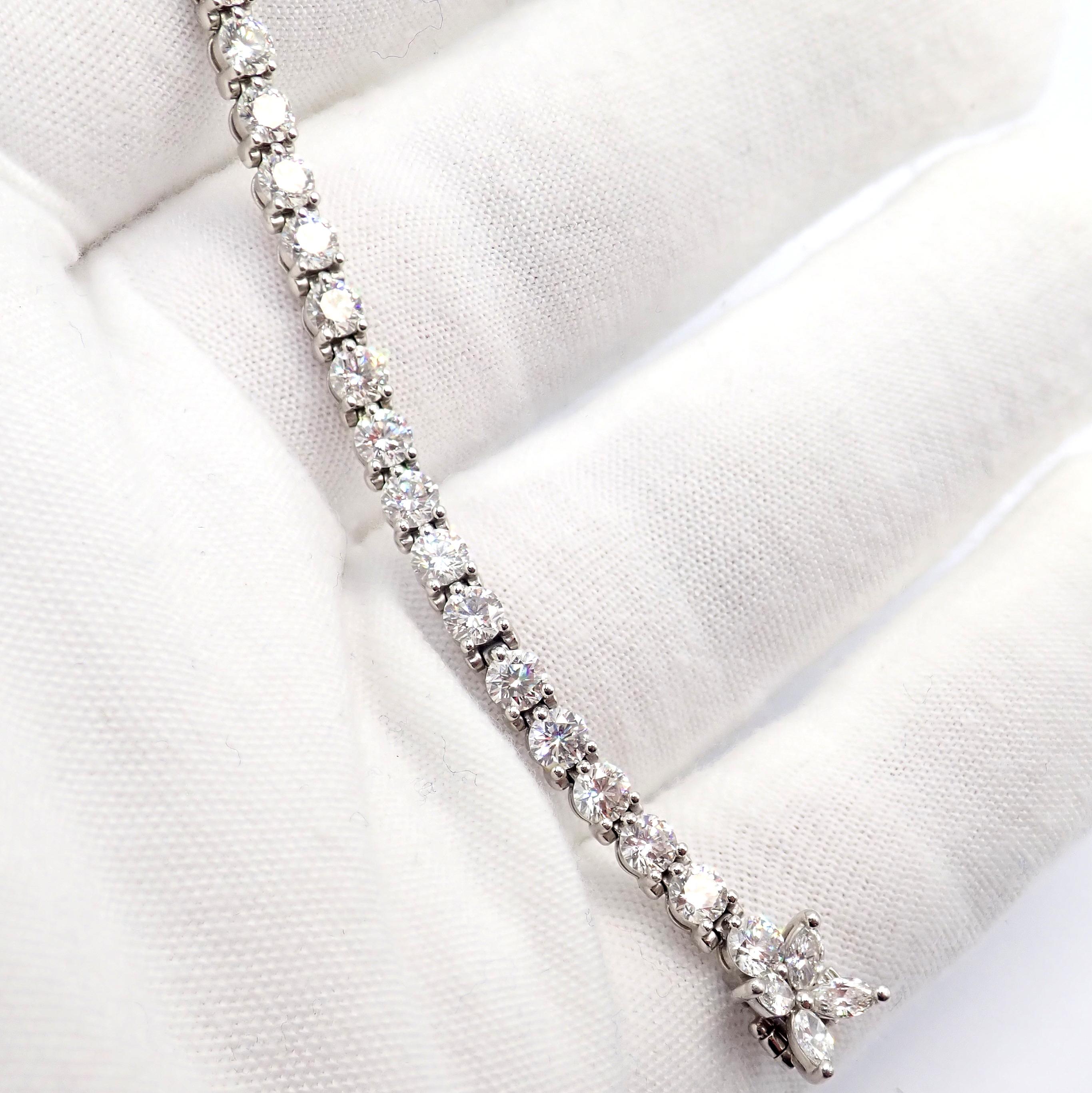 Tiffany & Co. Victoria Pulsera de Tenis Línea Platino Diamante 6,53 Quilates en venta 1
