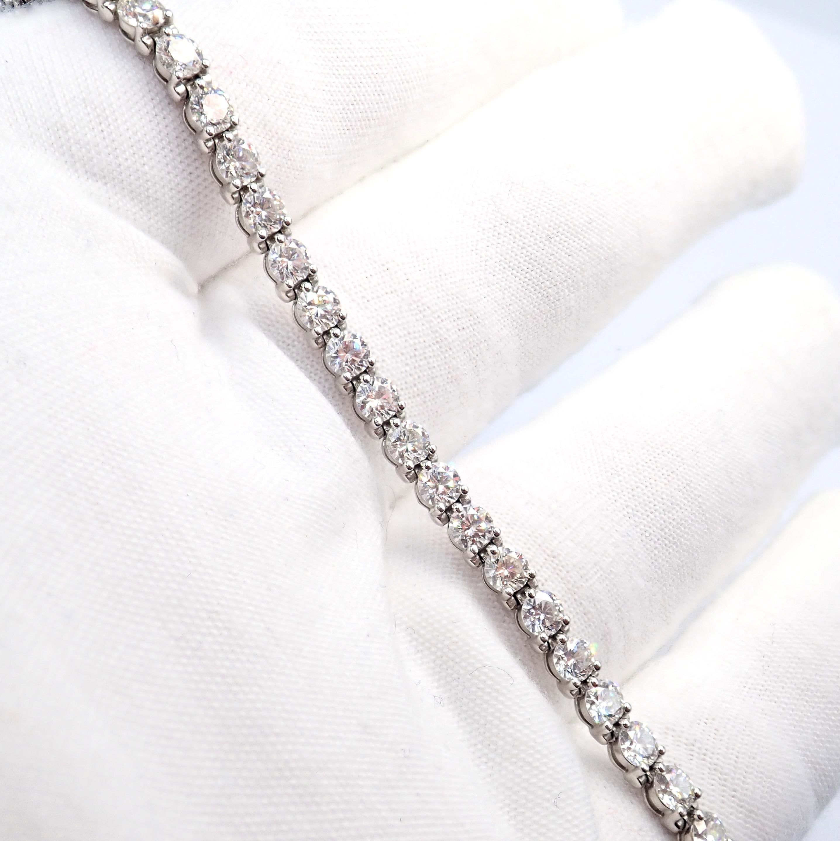 Tiffany & Co. Victoria Pulsera de Tenis Línea Platino Diamante 6,53 Quilates en venta 3