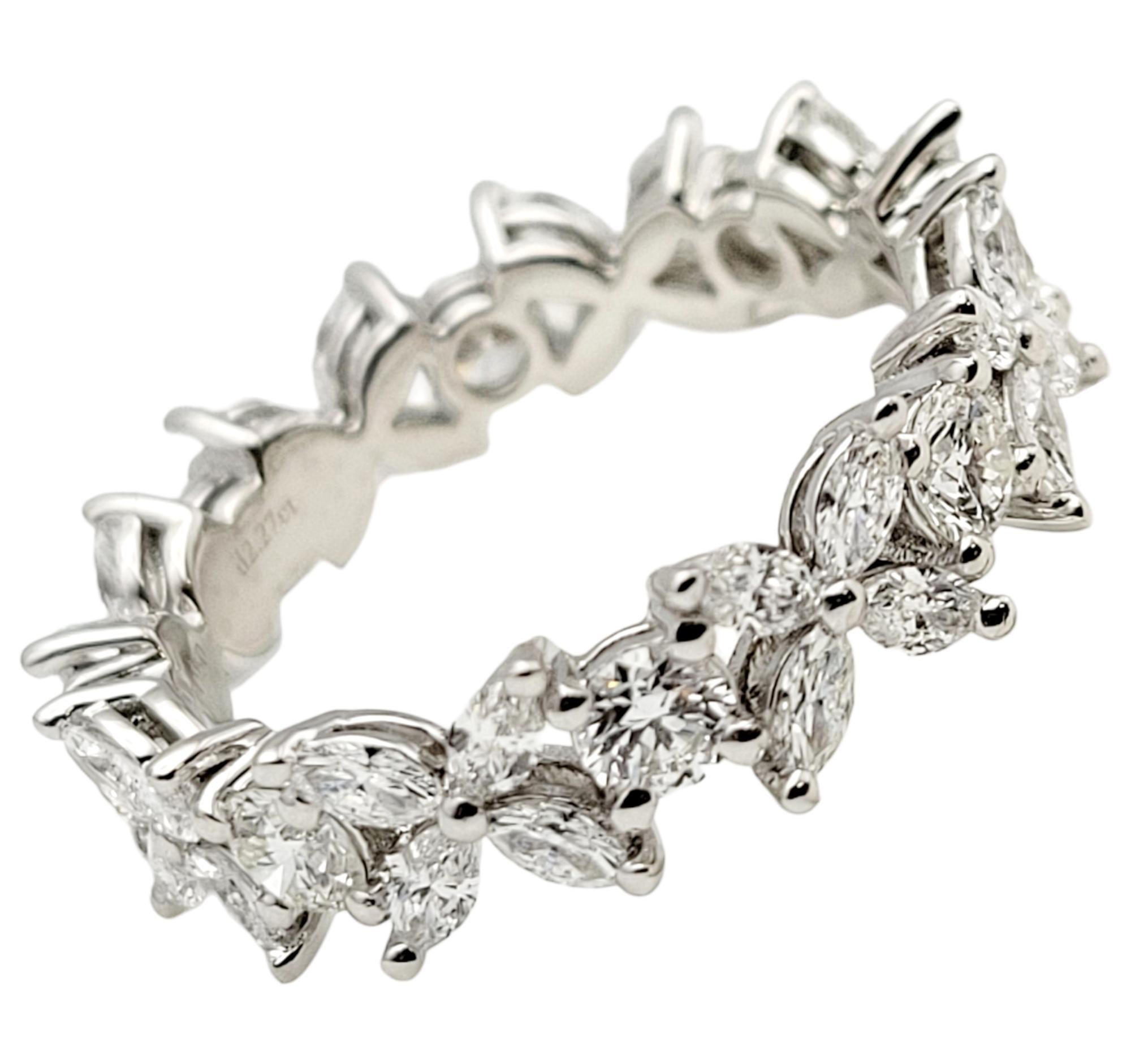 Taille Marquise Tiffany & Co. Bague Victoria alternant 2,27 carats de diamants en platine en vente