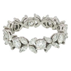 Tiffany & Co. Victoria Alternating Ring Diamond Marquise W/ Papers Size 7