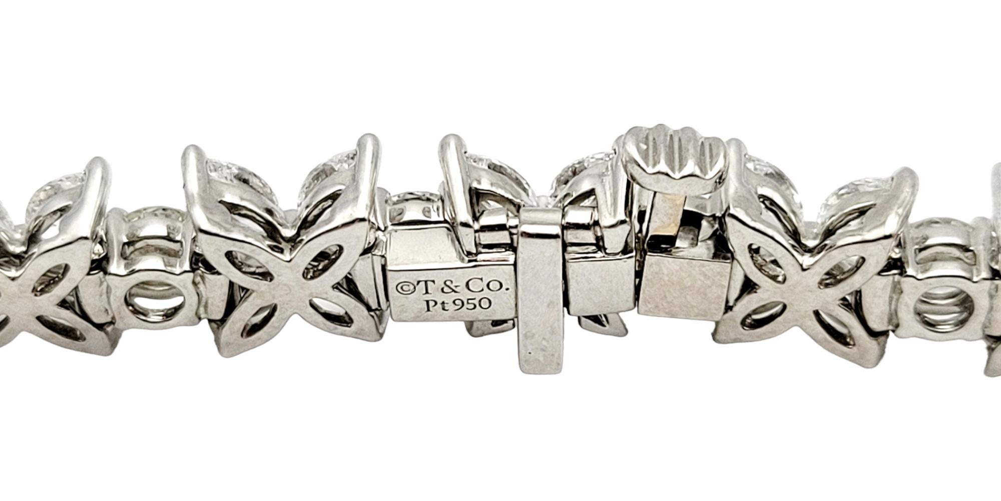 Marquise Cut Tiffany & Co. Victoria Cluster Diamond Tennis Bracelet 6.01 Carats in Platinum