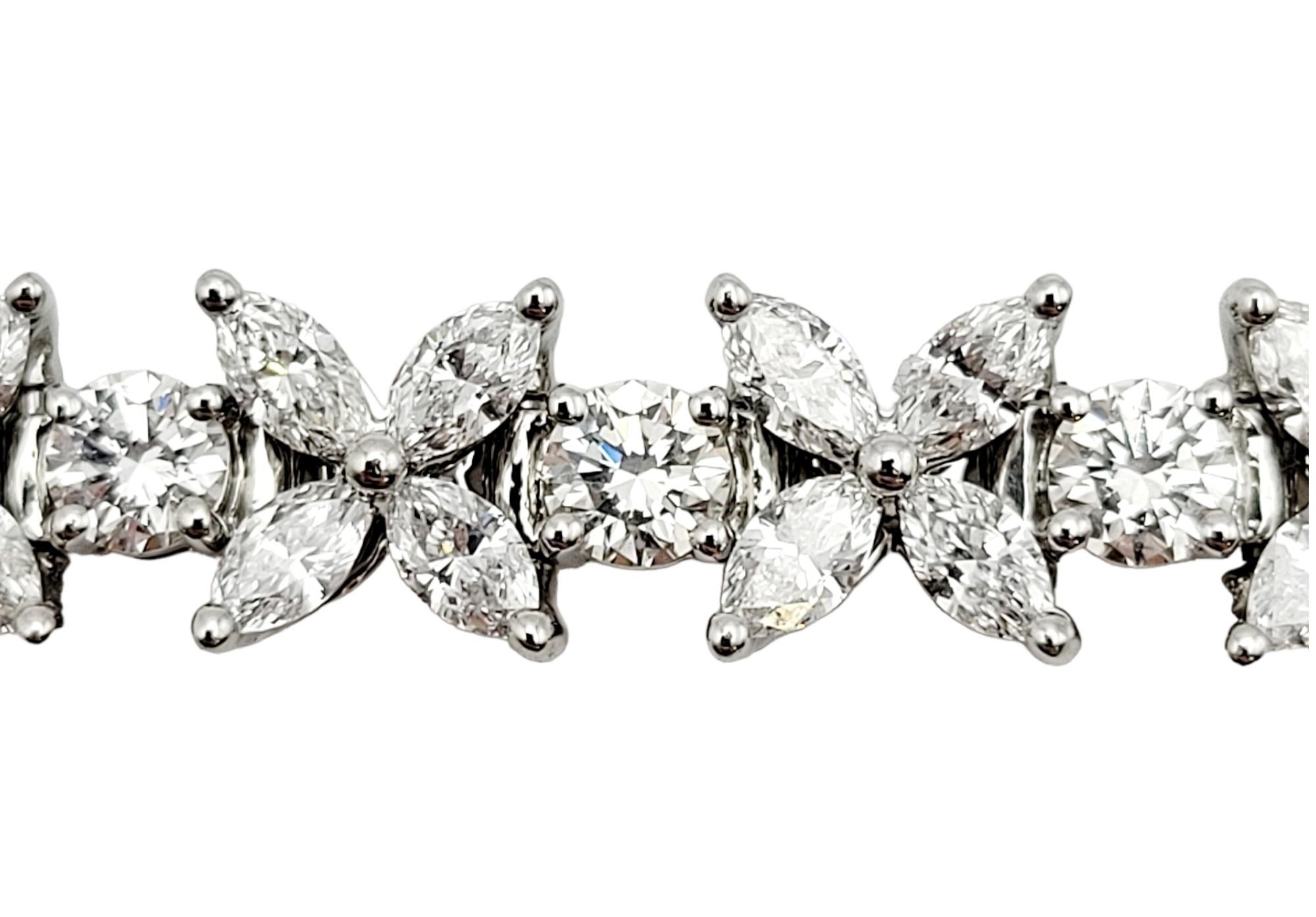 Tiffany & Co. Victoria Cluster Diamond Tennis Bracelet 6.01 Carats in Platinum In Excellent Condition In Scottsdale, AZ