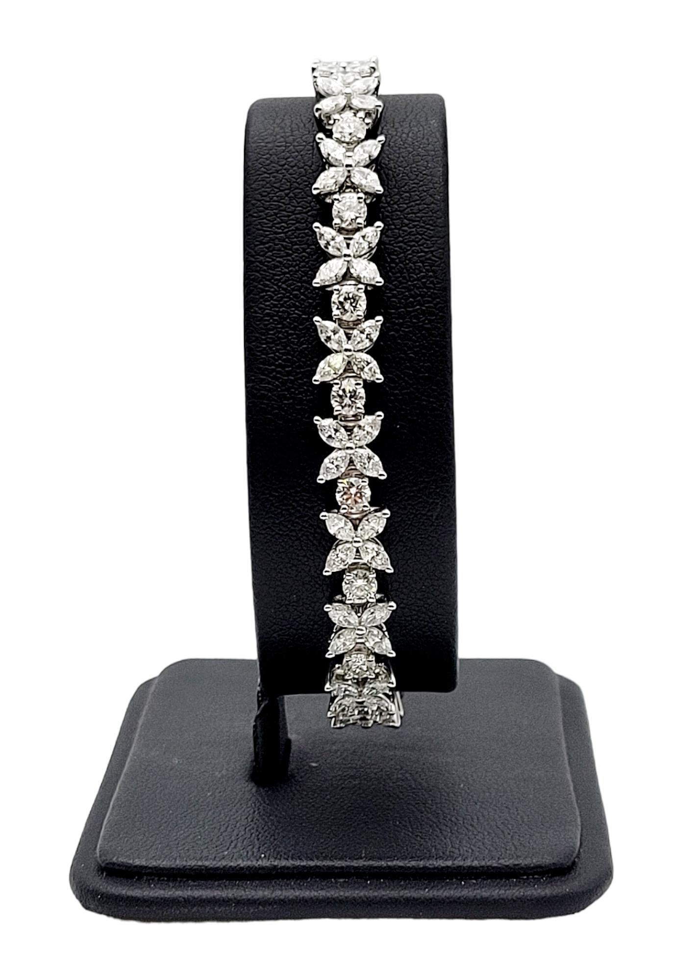 Women's Tiffany & Co. Victoria Cluster Diamond Tennis Bracelet 6.01 Carats in Platinum