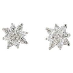 Used Tiffany Co Victoria Cluster Earrings with Diamonds in Platinum 
