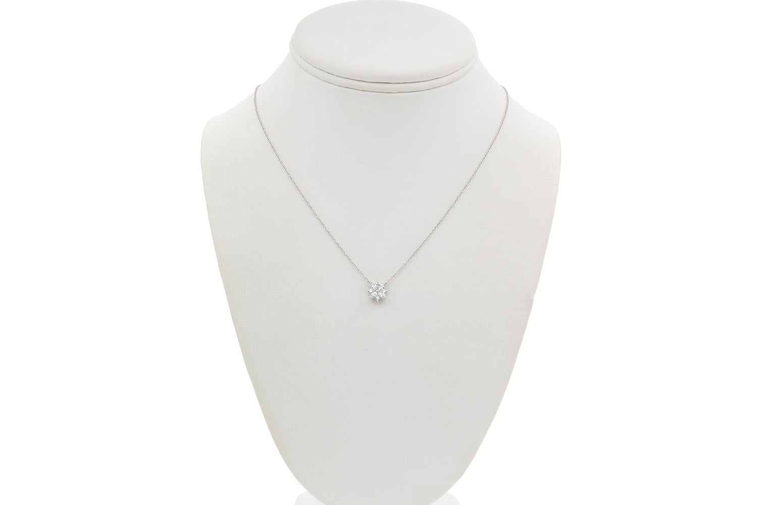 Tiffany & Co. Victoria Cluster Platinum & Diamond Pendant Necklace 3