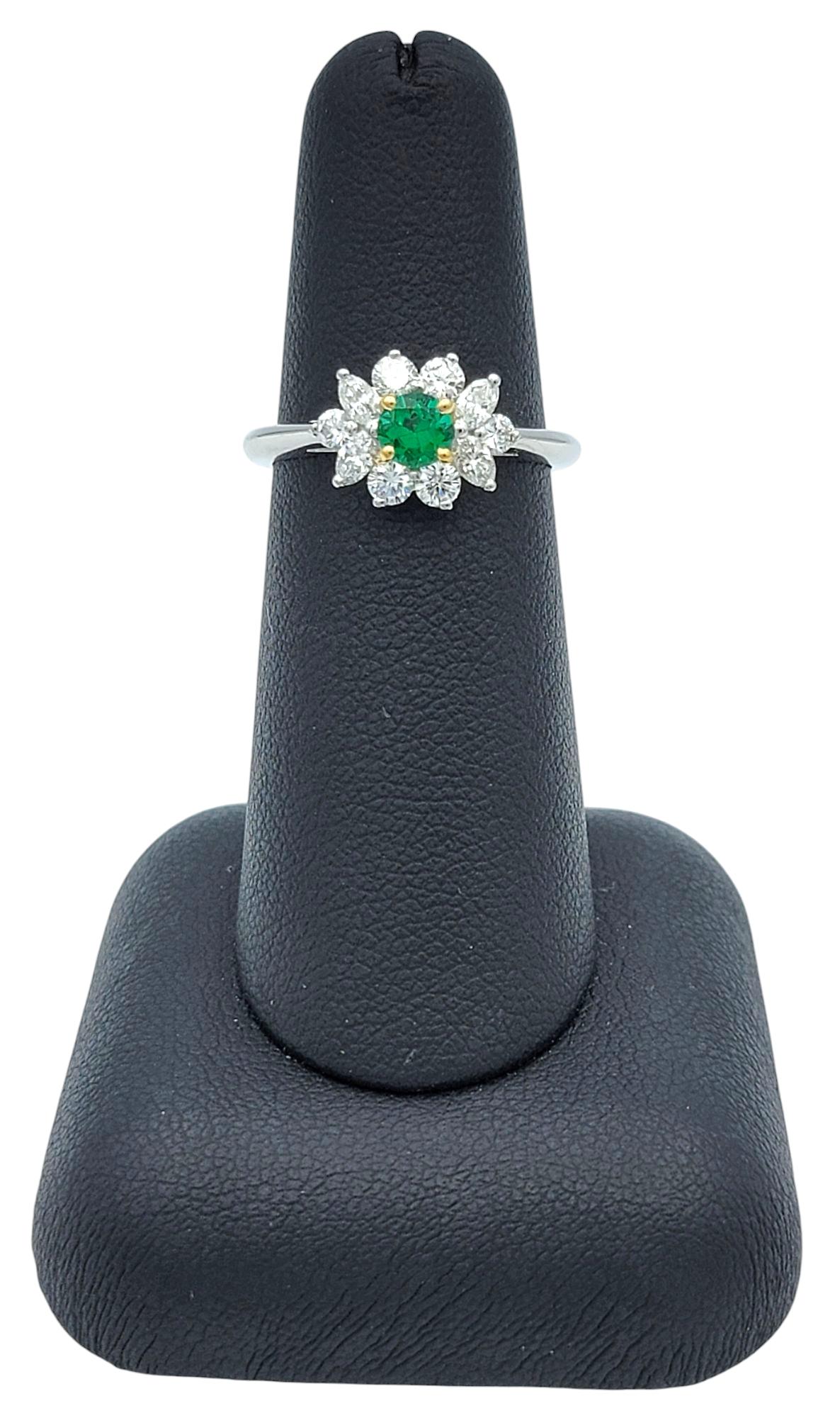 Tiffany & Co. Victoria Collection Emerald and Diamond Ring Platinum and 18K Gold For Sale 4