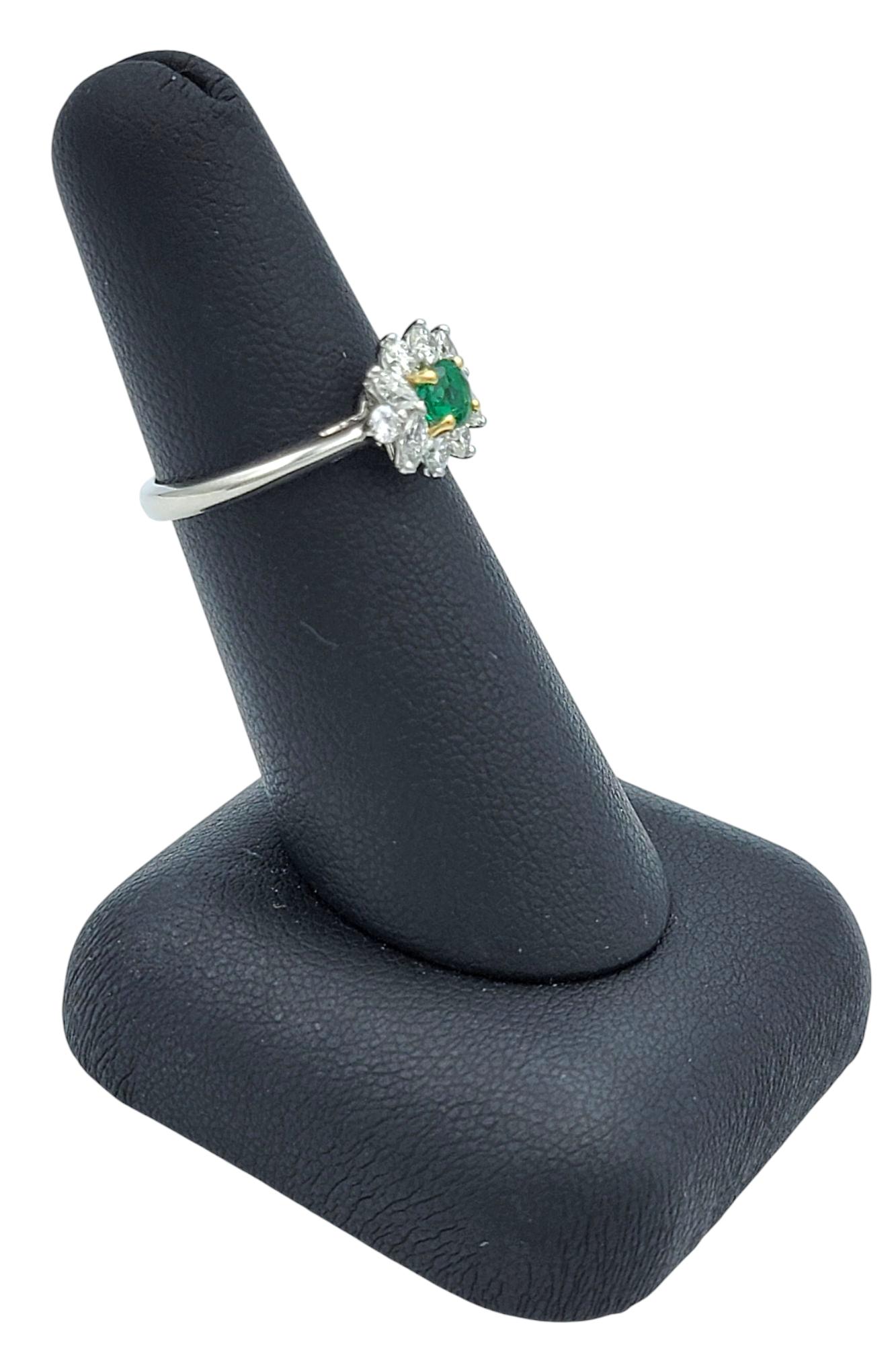 Tiffany & Co. Victoria Collection Emerald and Diamond Ring Platinum and 18K Gold For Sale 5