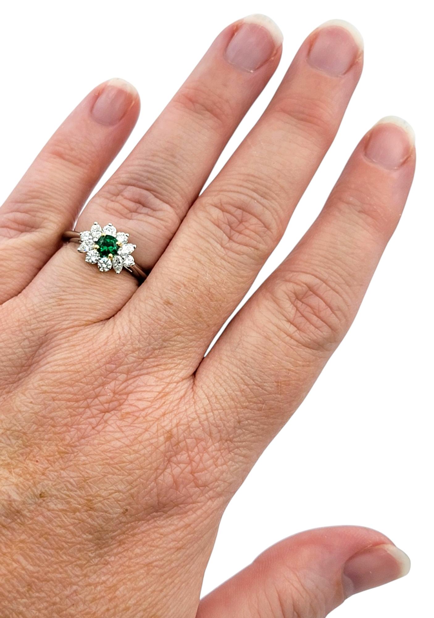 Tiffany & Co. Victoria Collection Emerald and Diamond Ring Platinum and 18K Gold For Sale 2