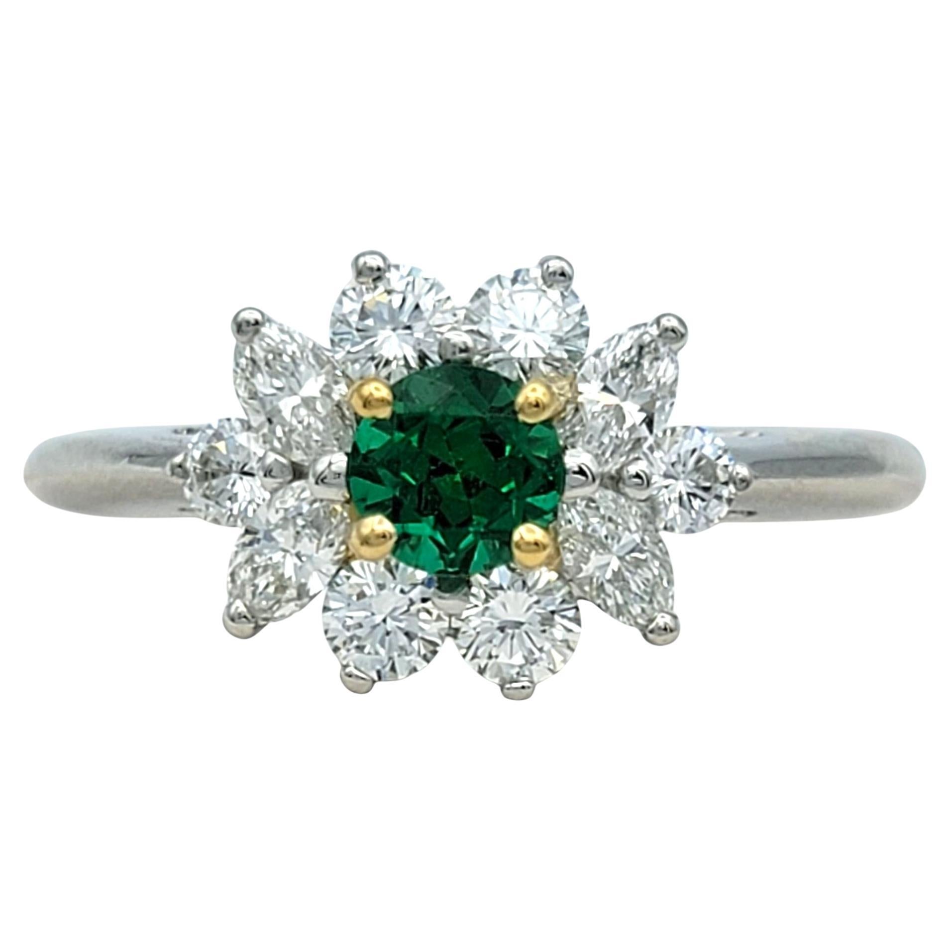 Tiffany & Co. Victoria Collection Smaragd- und Diamantring aus Platin und 18 Karat Gold mit Smaragd