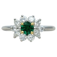 Tiffany & Co. Victoria Collection Emerald and Diamond Ring Platinum and 18K Gold