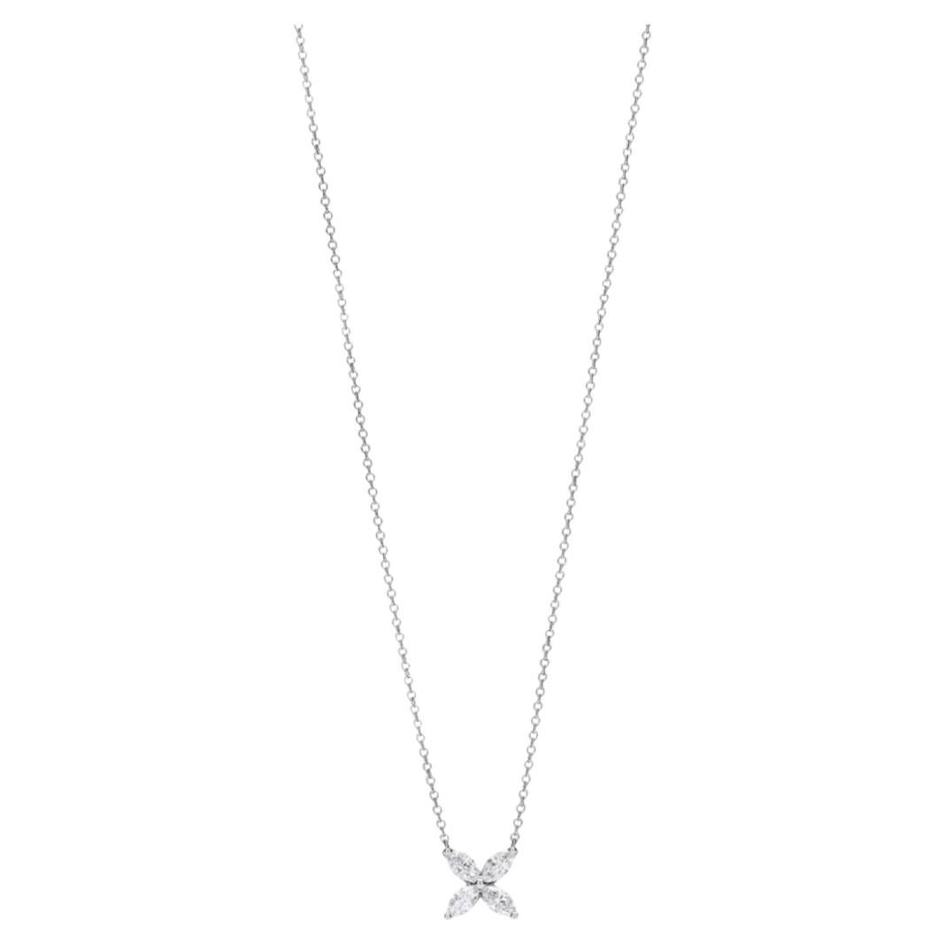 Tiffany & Co. Victoria Collection Platinum Marquise‑Diamond Necklace For Sale