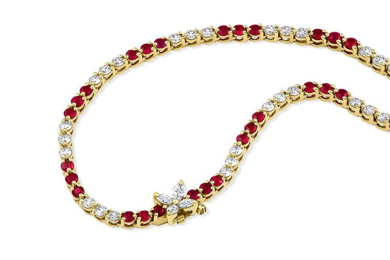 Tiffany and Co. Victoria Collection Ruby Diamond Necklace For Sale at