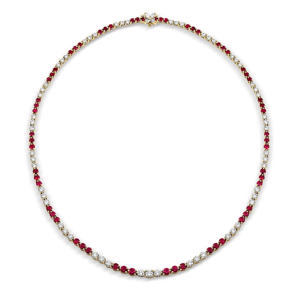Tiffany and Co. Victoria Collection Ruby Diamond Necklace For Sale at ...