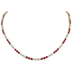 Tiffany & Co. Victoria Collection Ruby Diamond Necklace