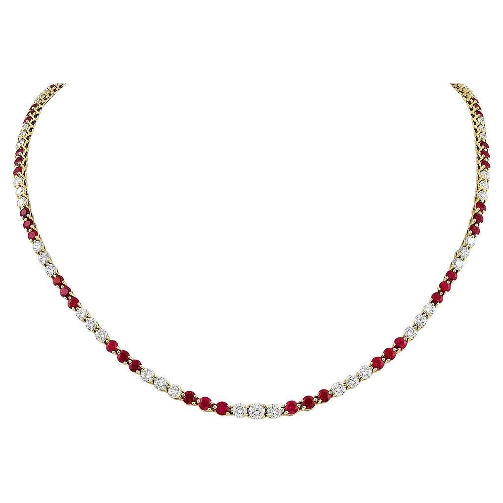 Tiffany & Co. Victoria Collection Ruby Diamond Necklace For Sale
