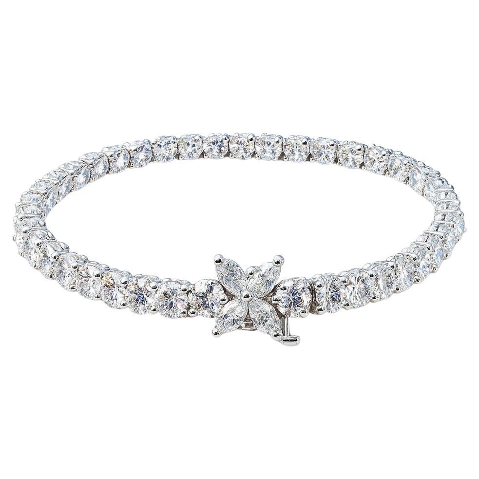 Tiffany & Co. Pulsera de tenis Victoria Custom de platino con línea de diamantes de 11,65 quilates Contemporáneo en venta