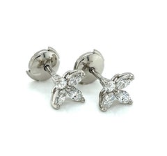 Tiffany & Co. Victoria Diamond 0.92ct Platinum Stud Earrings w/Box